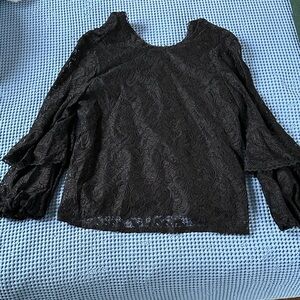 Laundry By Shelli Segal Black Lace Blouse